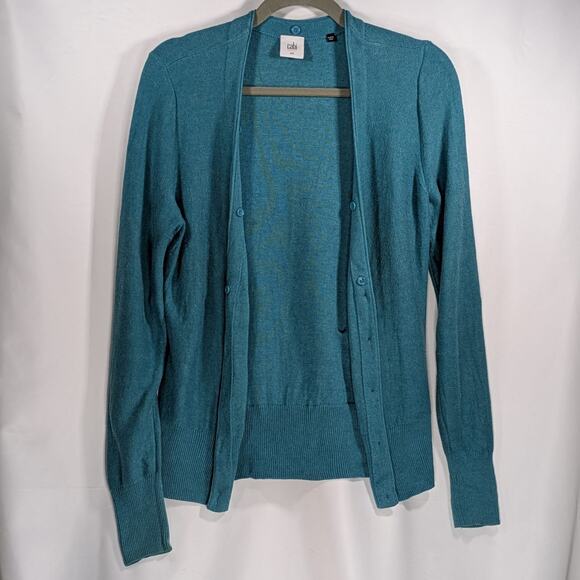 Cabi Sweater Cardigan Size Medium Tearoom Teal Blue Button Front Style 3018 - Picture 3 of 10